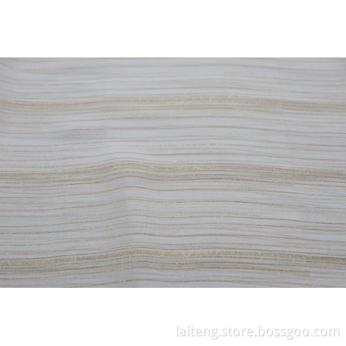 100% Polyester Chiffon Yoryu With Gold/Silver Stripe Fabric